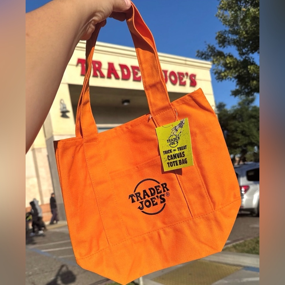 Trader Joe's Orange Canvas Tote Bag
